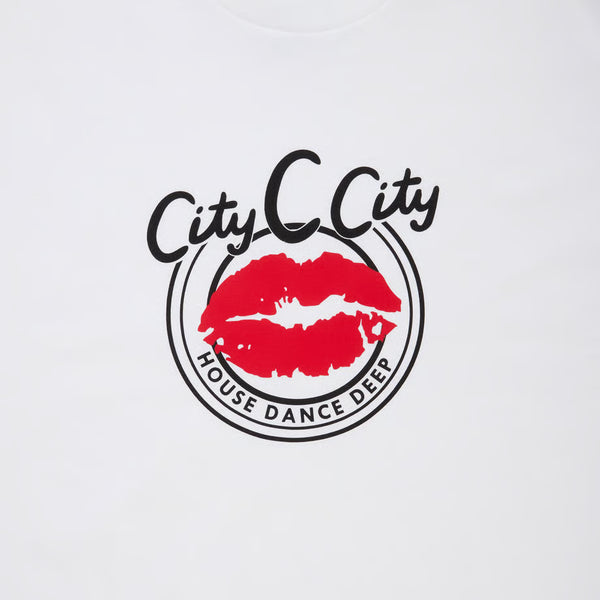 【 CITY COUNTRY CITY 】COTTON T-SHIRT_DEEP KISS / White