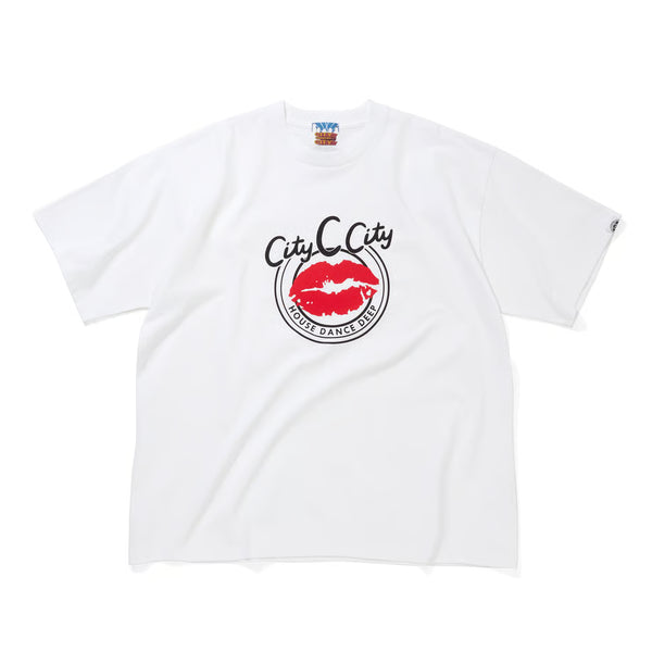 【 CITY COUNTRY CITY 】COTTON T-SHIRT_DEEP KISS / White
