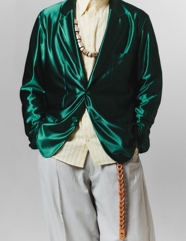 【m's braque】OVER-SIZED LONG POINT COLLAR SHIRTS / Yellow