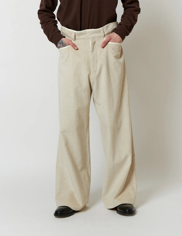 【m's braque】GATHERD WAIST WIDE PANTS / Ivory