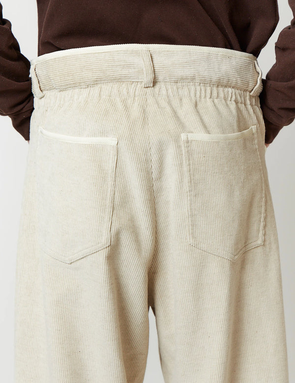 【m's braque】GATHERD WAIST WIDE PANTS / Ivory