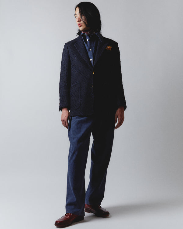 【m's braque】SINGLE-BREASTED 2BUTTON JACKET / Navy Tweed