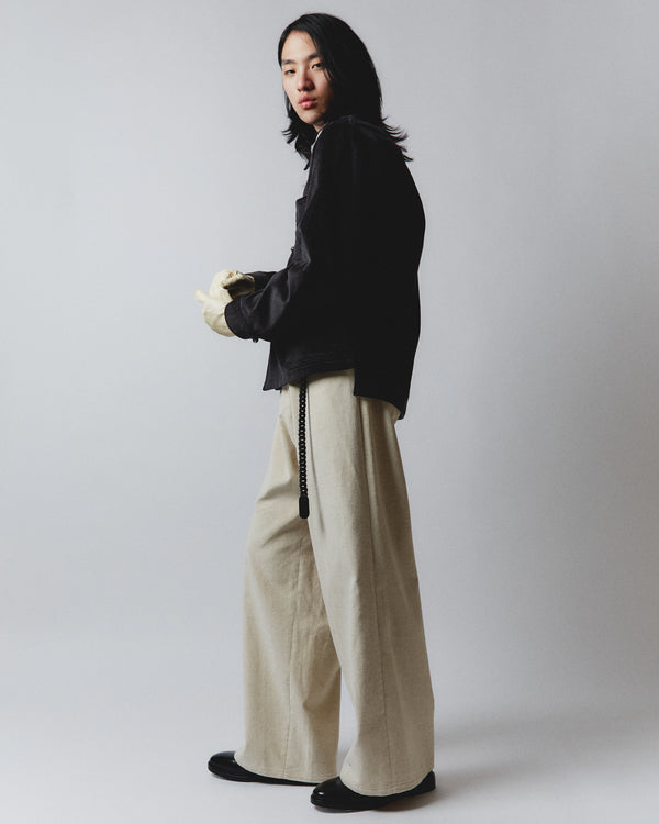 【m's braque】GATHERD WAIST WIDE PANTS / Ivory