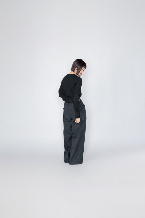 【RURI W. / ルリ】S.P.WAFFLE LONG-ARMED PULLOVER / Black