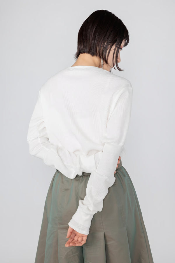 【RURI W. / ルリ】S.P.WAFFLE LONG-ARMED PULLOVER / Off White