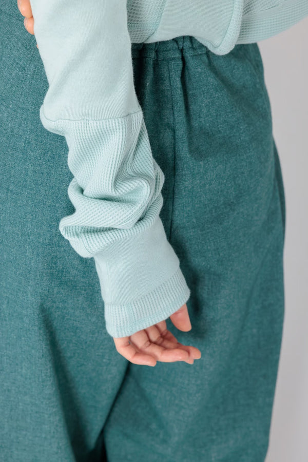 【RURI W. / ルリ】S.P.WAFFLE LONG-ARMED PULLOVER / Ice Green