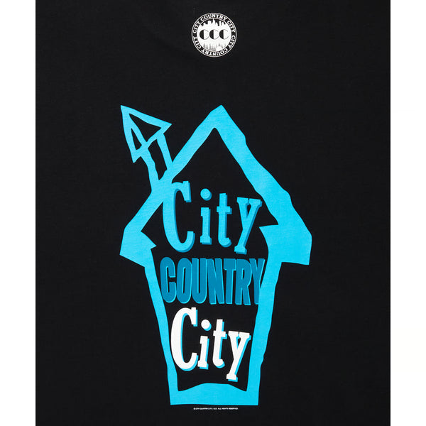 【 CITY COUNTRY CITY 】COTTON T-SHIRT - CITY HOUSE - / Black