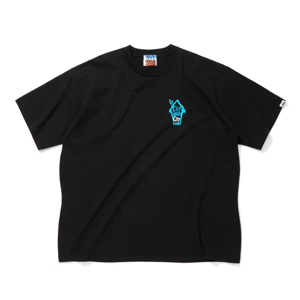 【 CITY COUNTRY CITY 】COTTON T-SHIRT - CITY HOUSE - / Black