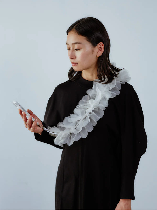 【pop up dress】SCALLOP STRAP / White