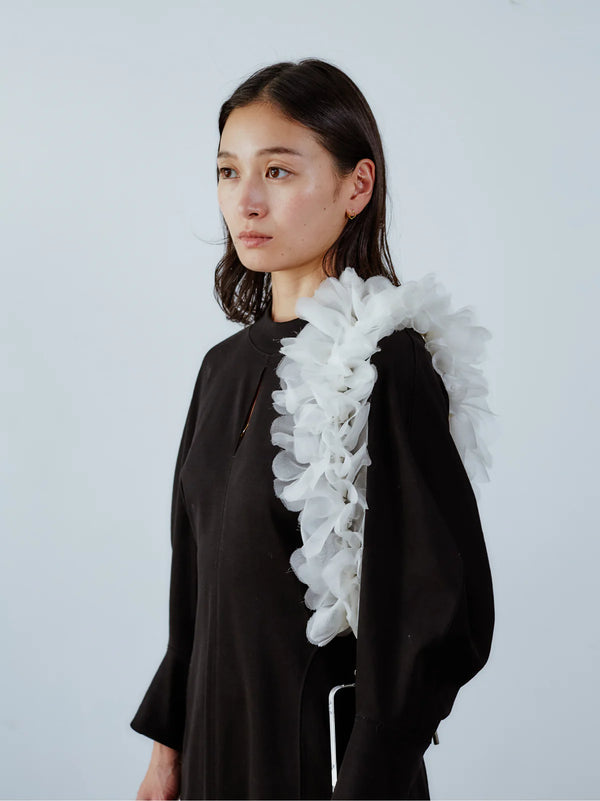 【pop up dress】SCALLOP STRAP / White
