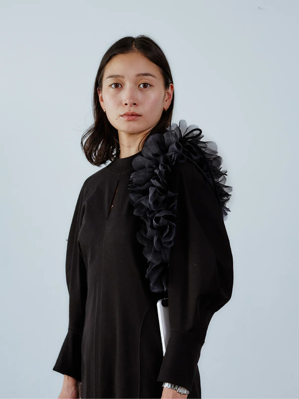【pop up dress】SCALLOP STRAP / Black