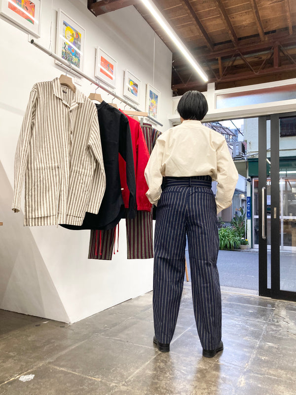 【frank leder / フランクリーダー】60's VINTAGE BEDSHEET OLD STYLE STAND COLLAR SHIRT / Natural