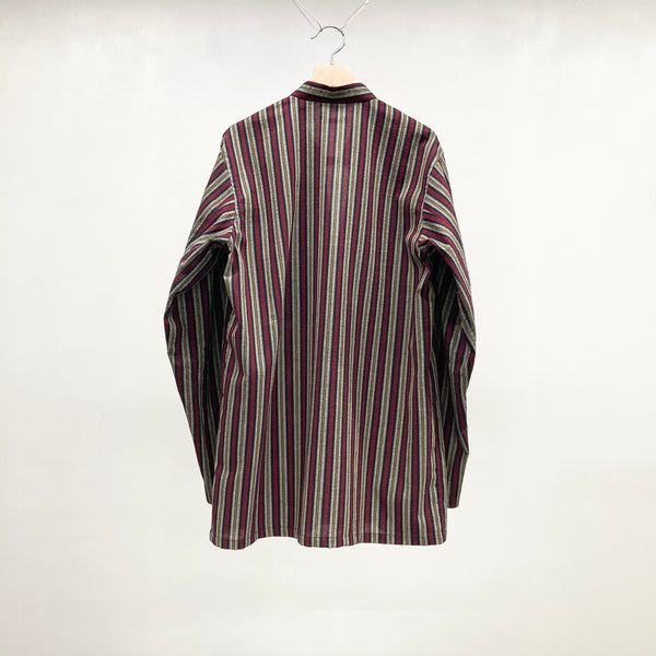 【frank leder / フランクリーダー】BAVARIAN MULTI STRIPED COTTON ALPINE DAIRYMAN SHIRT WITH SCARF / Red Stripe