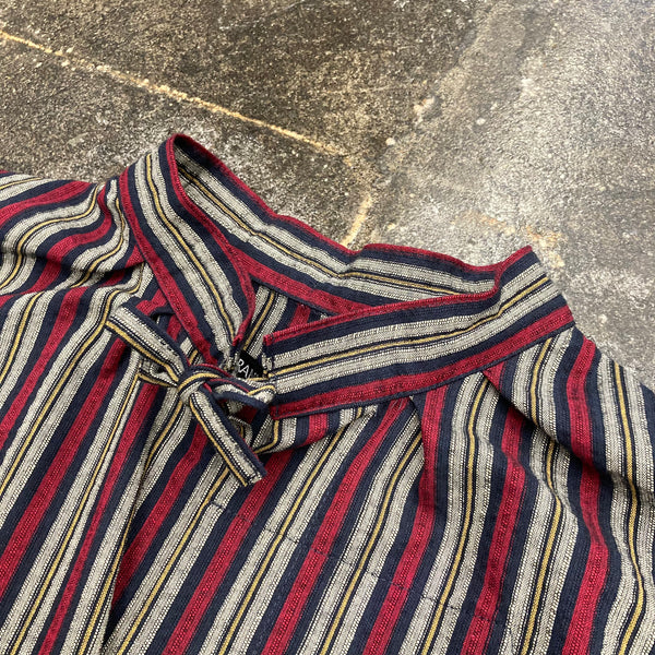 【frank leder / フランクリーダー】BAVARIAN MULTI STRIPED COTTON ALPINE DAIRYMAN SHIRT WITH SCARF / Red Stripe