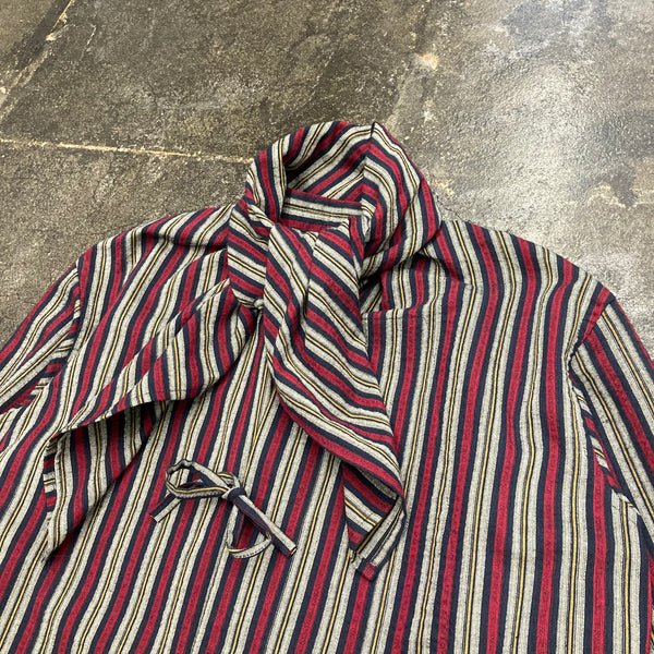 【frank leder / フランクリーダー】BAVARIAN MULTI STRIPED COTTON ALPINE DAIRYMAN SHIRT WITH SCARF / Red Stripe