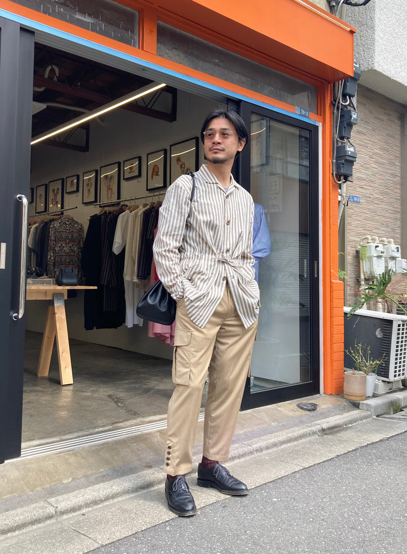 frank leder / フランクリーダー】FARMERS STRIPED COTTON×LINEN